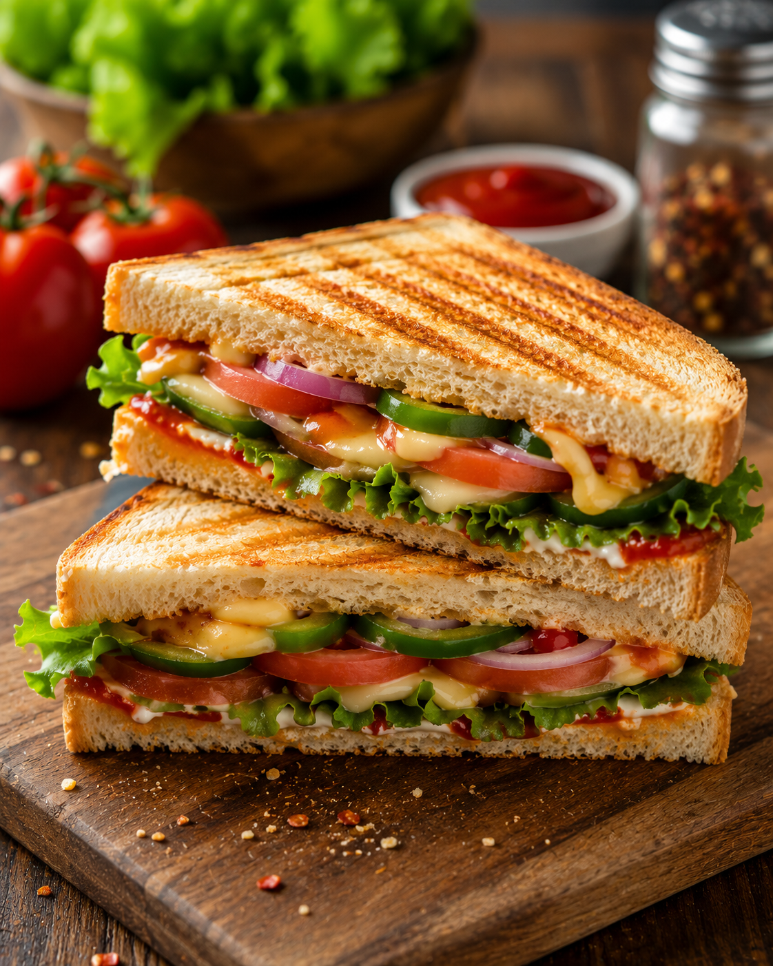 Peri Peri Paneer Sandwich