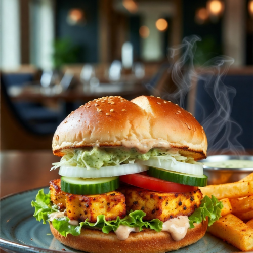 Paneer Burger Without Cheese