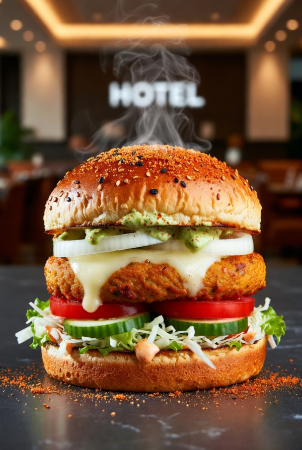 Peri Peri Veggie Burger With double Cheese